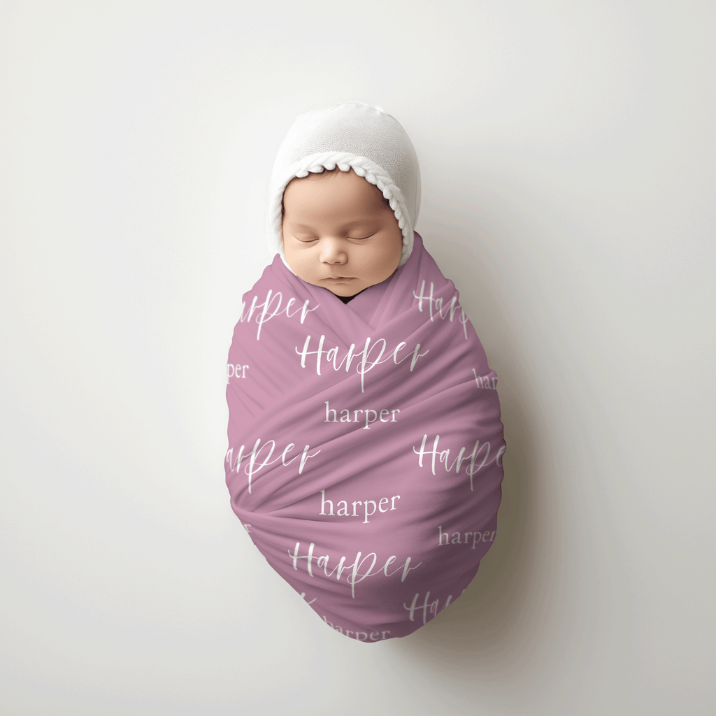 Personalized Swaddle Blanket | Harper Rose Collection
