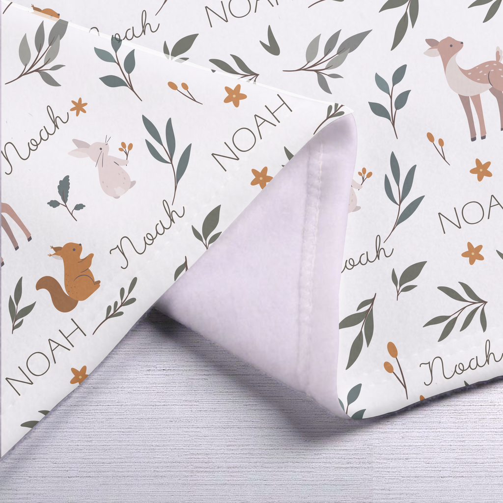 Personalized Forest Animal Minky Blanket | Whispering Meadows Collection