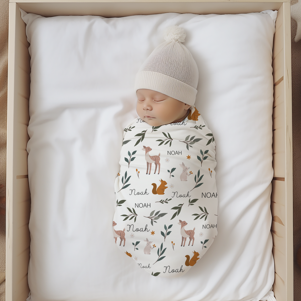 Personalized Swaddle Blanket | Whispering Meadows Collection